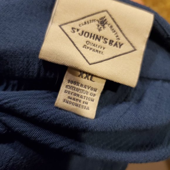 St. John's Bay Blue Boho V-Neck Tunic Top Flower Embroidery Women's Size 2X - Picture 6 of 12